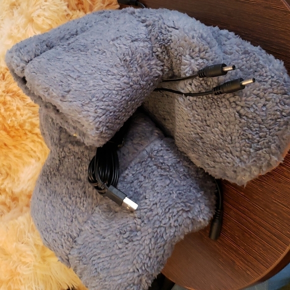 Winter USB Powered Plush Heating Slippers Size 9.5 - Picture 6 of 7